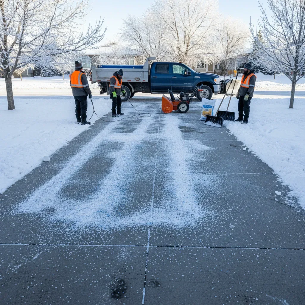 Professional Snow removal service by Meadows Landscaping Airdrie in Airdrie